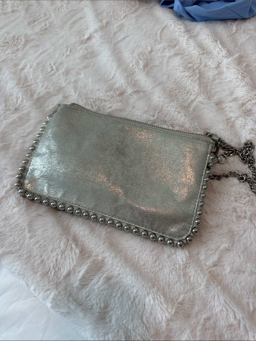 Zara Silver Chain-Embellished Women's Bag Purse